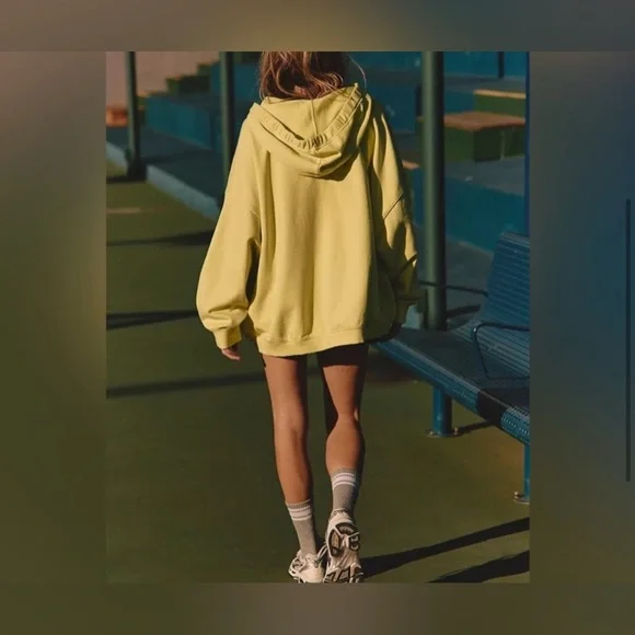 NWT Free People FP Movement Best Of Logo Hoodie - sour citrus combo - Small - Picture 3 of 12